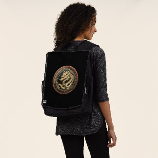 Gold Sacred Eastern Dragon Medallion Backpack