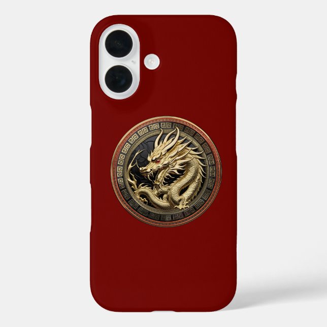 Gold Sacred Eastern Dragon Medallion Case-Mate iPhone Case (Back)