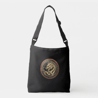 Gold Sacred Eastern Dragon Medallion Crossbody Bag