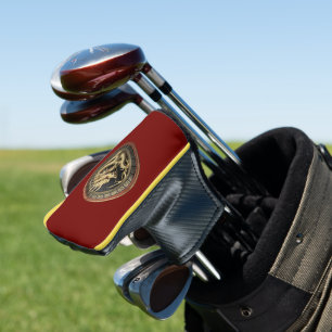 Gold Sacred Eastern Dragon Medallion Golf Head Cover