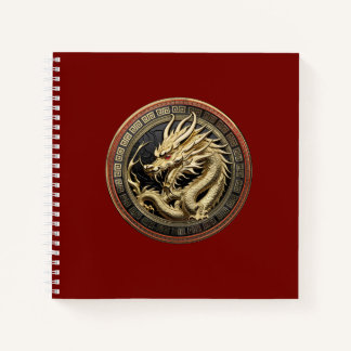 Gold Sacred Eastern Dragon Medallion  Notebook