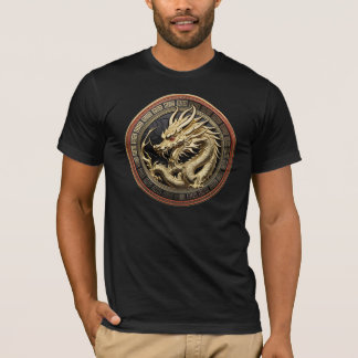 Gold Sacred Eastern Dragon Medallion T-Shirt