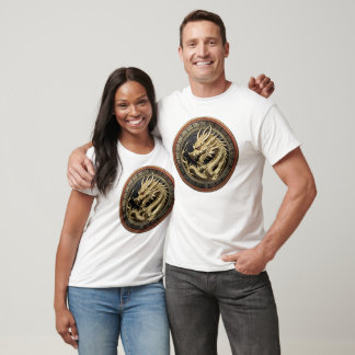 Gold Sacred Eastern Dragon Medallion T-Shirt