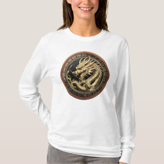 Gold Sacred Eastern Dragon Medallion T-Shirt