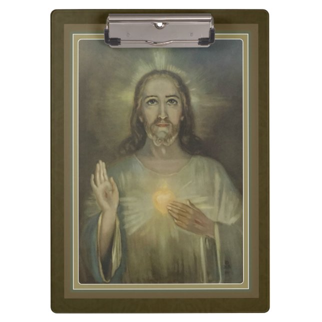 Gold Sacred Heart of Jesus Clipboard (Front)