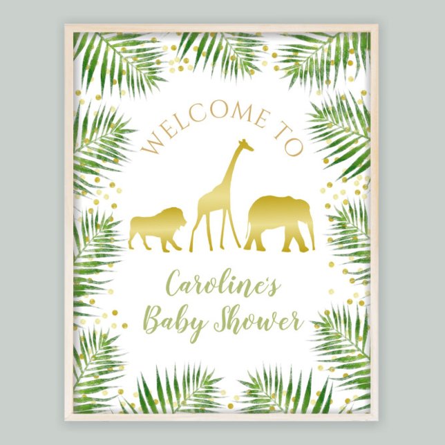 Gold Safari Baby Shower Decor Welcome Sign (Creator Uploaded)