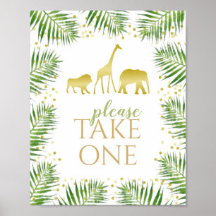 Gold Safari Baby Shower Gift Table Decor Sign