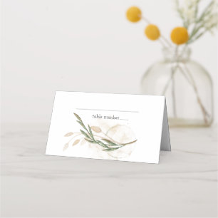 Gold Sage Green Floral Wedding Place Card
