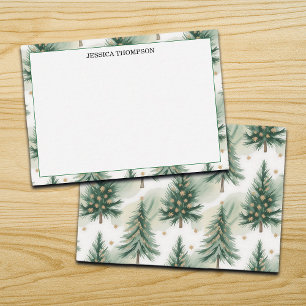 Gold Sage Pine Trees Winter Custom Card