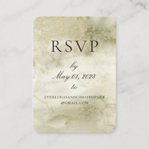 Gold & Sage Watercolor Online RSVP Card