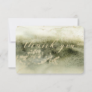 Gold & Sage Watercolor Wave Calligraphy Thank You