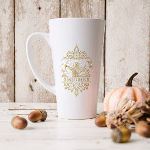 Gold Sagittarius Astrology Zodiac Sign   Monogram Latte Mug