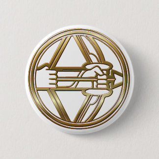 Gold Sagittarius Zodiac Archer Astrology Sign 6 Cm Round Badge