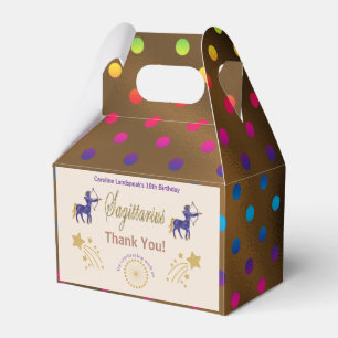 Gold Sagittarius Zodiac multicolored confetti Favour Box