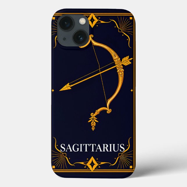 Gold Sagittarius Zodiac Symbol Case-Mate iPhone Case (Back)