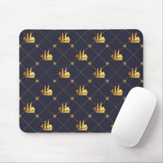 Gold Sail Ship Mouse Pad