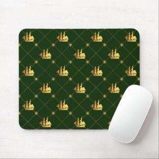 Gold Sail Ship Mouse Pad