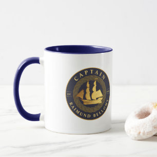 Gold Sail Ship Mug