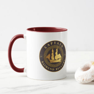 Gold Sail Ship Mug