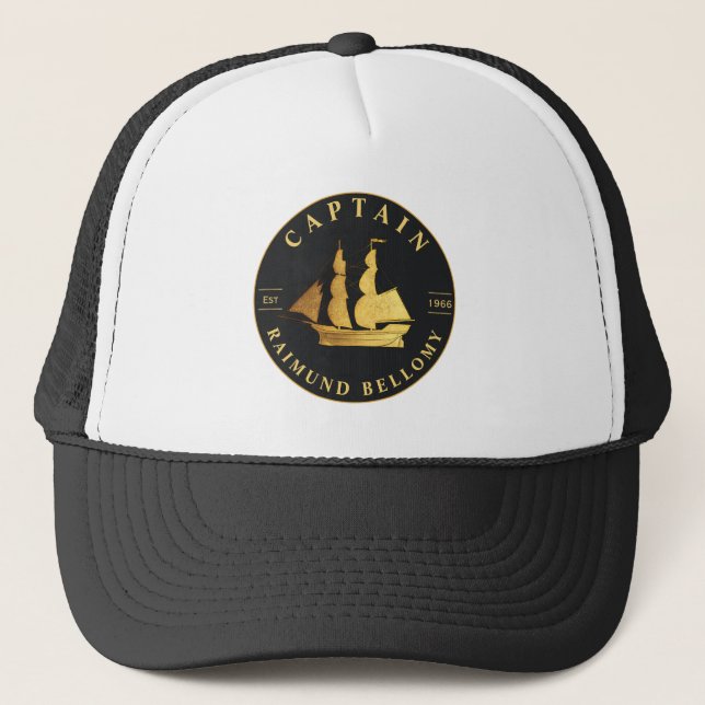 Gold Sail Ship Trucker Hat (Front)