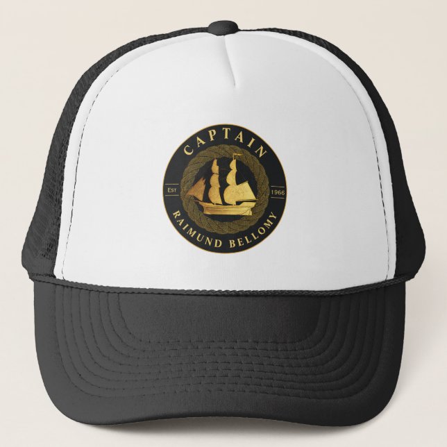 Gold Sail Ship Trucker Hat (Front)
