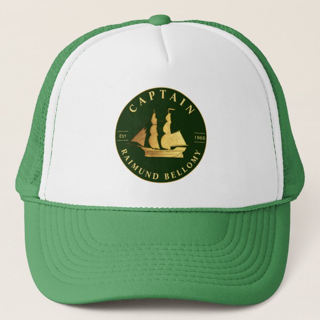 Gold Sail Ship Trucker Hat (Front)