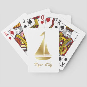 Gold Sailboat Classic Playing Cards