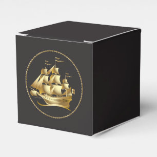 Gold Sailboat Nautical Favour Box