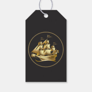 Gold Sailboat Nautical Gift Tags