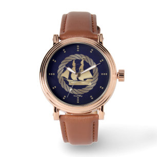 Gold Sailing Ship Watch