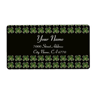 Gold Saint Patrick Shamrock Jewel and Pearls Black