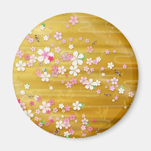 Gold Sakura Kimono :: Magnet (Front)