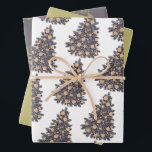Gold Santa Christmas Wrapping Paper Sheet<br><div class="desc">Trio wrapping paper set</div>