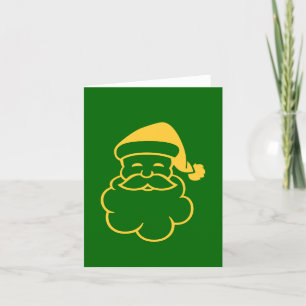 gold santa graphic design green note card