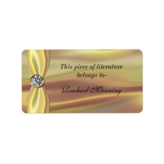 Gold Satin Bookplate Sticker