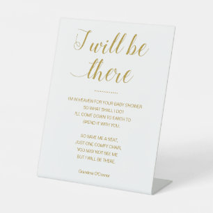 Gold Save Me A Seat With Name Memorial Baby Shower Pedestal Sign