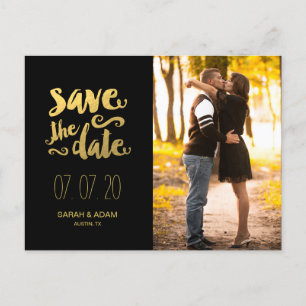 Gold Save Our Date 2   Save the Date Postcard