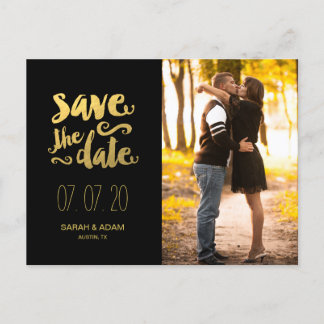 Gold Save Our Date 2 | Save the Date Postcard