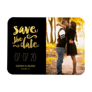 Gold Save Our Date | Save the Date Magnet