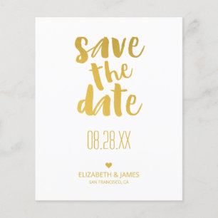 Gold Save The Date Budget Wedding Invitation Flyer