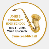 Gold Saxophone Player Personalised Band