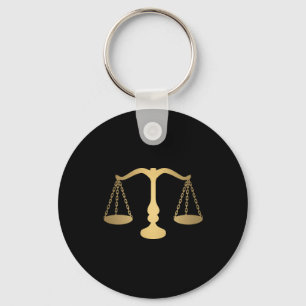 Gold Scale of Justice Symbol Key Ring