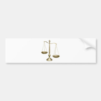 gold scales of justice bumper sticker