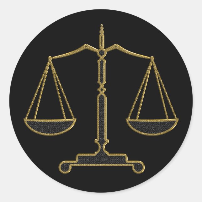 Gold Scales of Justice - Law sticker (Front)