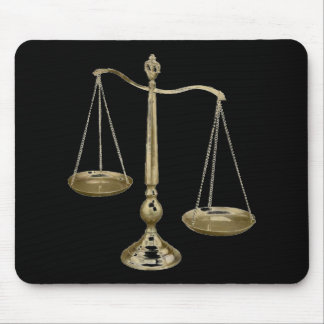 gold scales of justice mouse mat