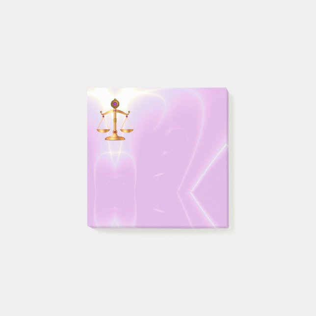 GOLD SCALES OF LAW, ATTORNEY Ultra Violet Pink Post-it Notes (Front)