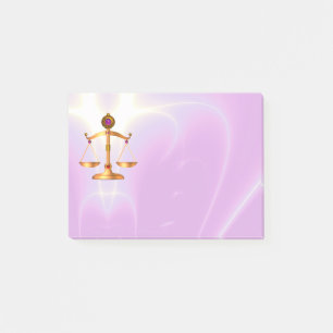 GOLD SCALES OF LAW ,Justice Symbol, Ultra Violet Post-it Notes