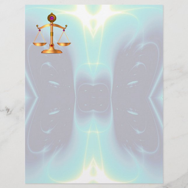 GOLD SCALES OF LAW WITH GEM STONES ,Justice Symbol (Front)