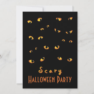 Gold Scary Eyes Invitations
