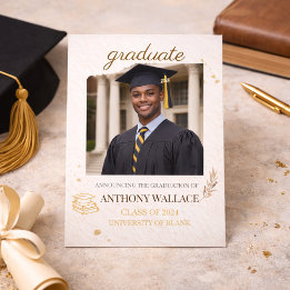 Gold Scholar Portrait Invitation